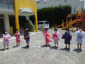 サマーフェステバル夏の踊りの会を みんなが笑顔で楽しみました 平間幼稚園 川崎市中原区の幼稚園